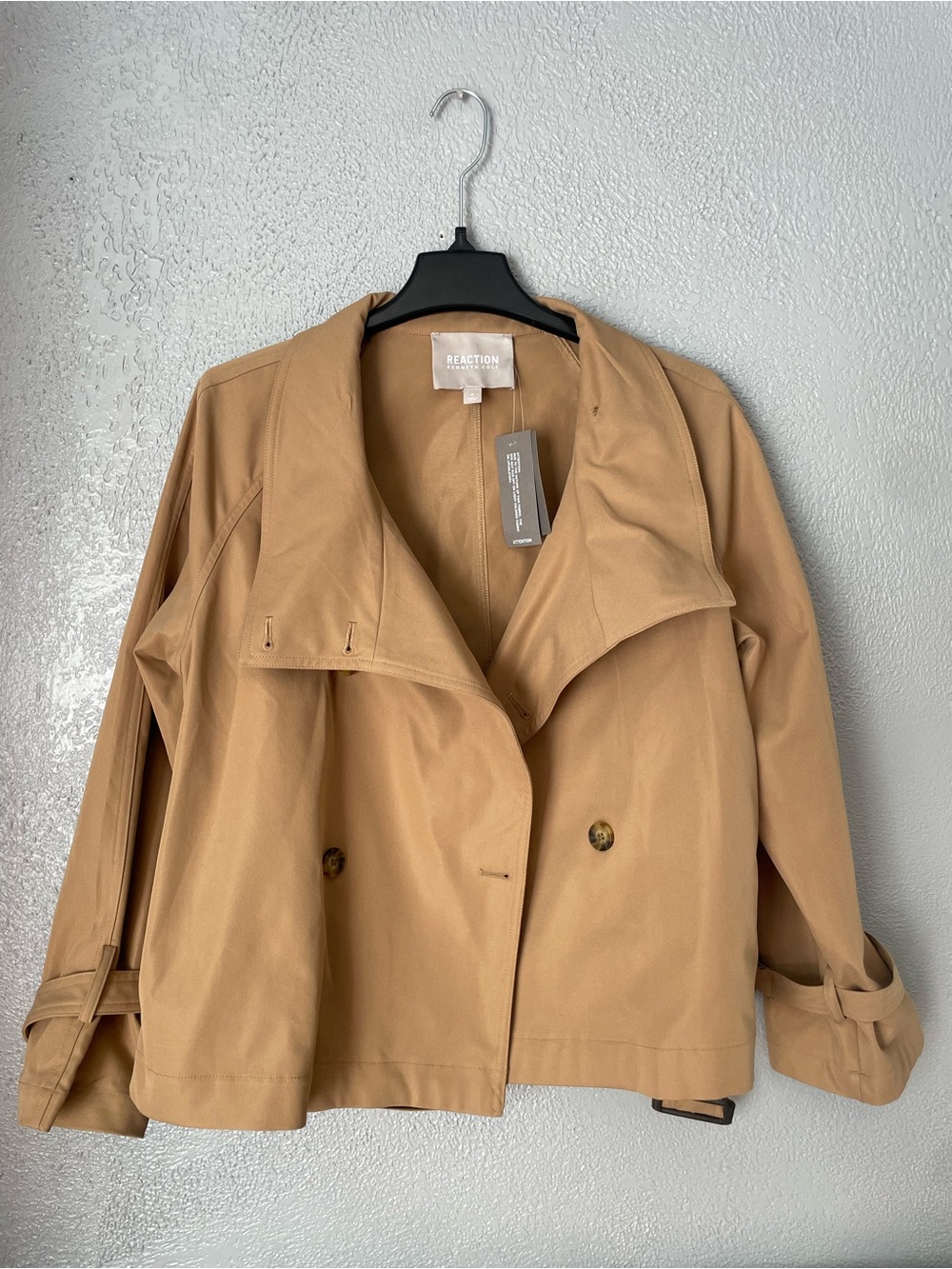 Kenneth Cole Tan Short Trench Coat